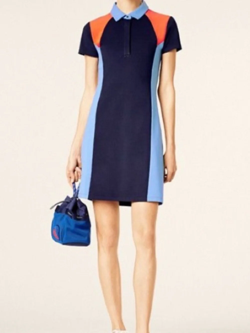 Tory Burch NWOT Color Block Pique Polo Dress (S)